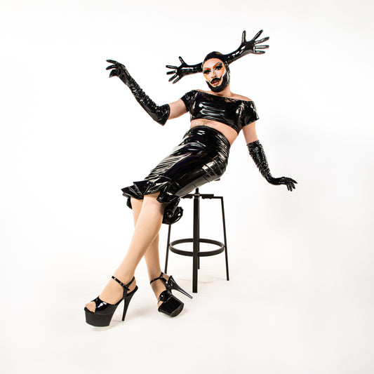 Black PVC Double Hands Headpiece